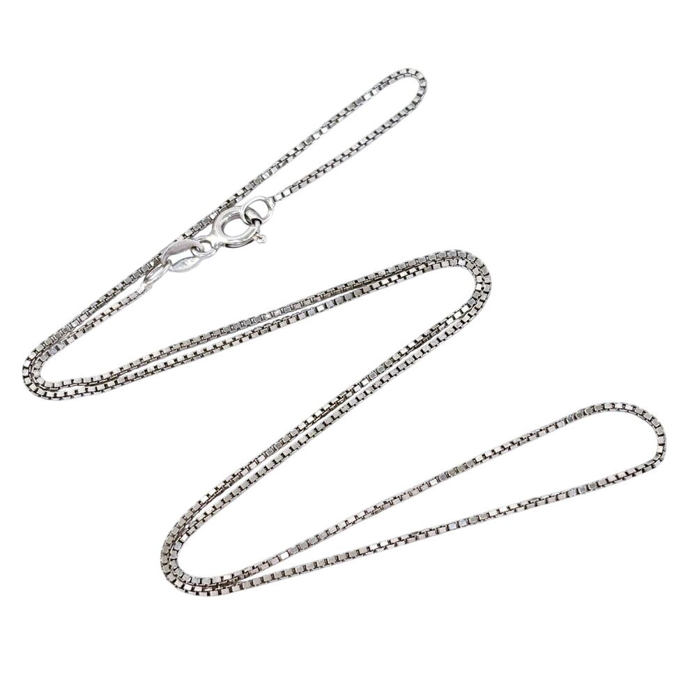 Vintage Italy Sterling Silver 925 Box Chain Necklace 18.5"
